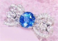 2.7ct Cornflower Blue Sapphire Ring 18K Gold