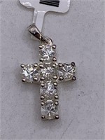 NEW STERLING SILVER PETALITE CROSS PENDANT