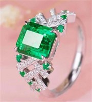 3.3ct Natural Emerald Ring 18K Gold