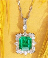 3.25ct Colombian Emerald Pendant 18K Gold