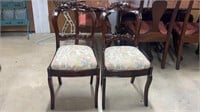 Pair of Empire Flower Carved Chairs