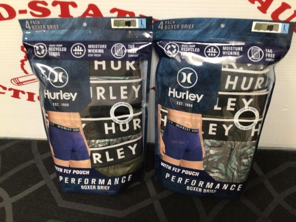 (2) Hurley 4pk Men’s Large Performance Boxer