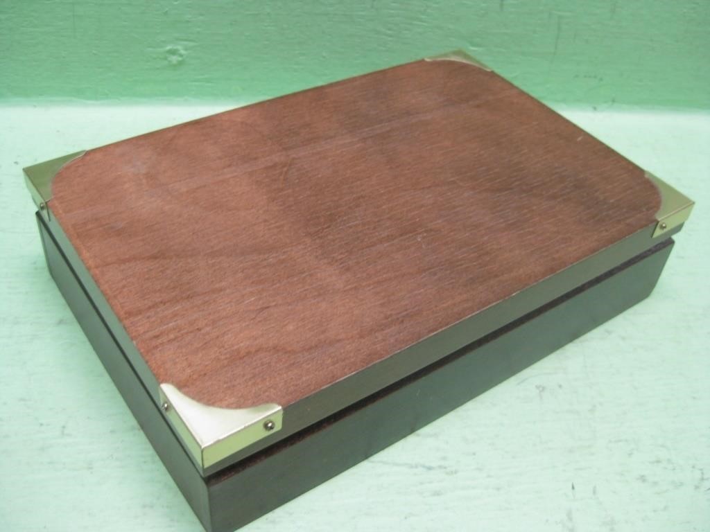 Wood Jewelry Box With Contents