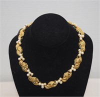 Marvella Pearl & Gold Tone 18" Necklace w/ Tag
