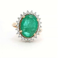 18ct R/G Columbian Emerald 3.30ct ring