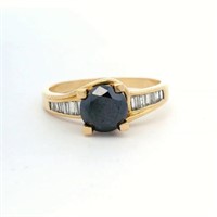 18ct Y/G Black diamond 1.10ct ring