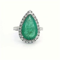 18ct W/G Emerald 3.96ct ring
