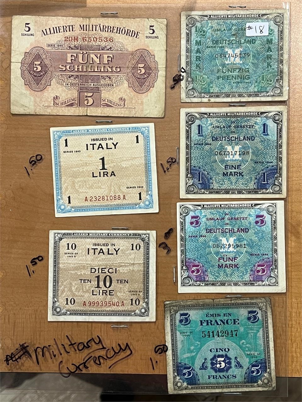 7- Foreign Military Currency Notes