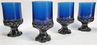 6pc MCM TIFFIN FRANCISCAN BLUE GOBLET, GLASSES