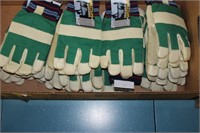 12 pairs double padded medium leather farm gloves