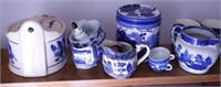 Lot #1087 - Antique style blue decorated wall