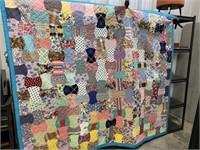 HAND-STITCHED VINTAGE QUILT, 70” x 82”