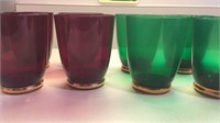 Red & Green Rock Glasses - 4 each