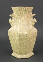 Chinese Guan Type Hexagon Porcelain Vase