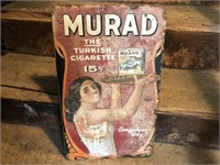 Antique Murad Cigarette Porcelain Flange Sign