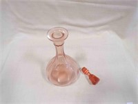 Vintage Depression Pink Glass Decanter