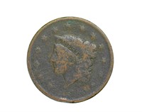 1837 WK Cent VG Pourous