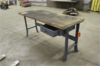 Work Bench with Drawer, Approx. 72"x28"x34"