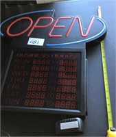 Programmable Open Sign 20”T x 20” wide