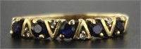 10kt Gold Natural Sapphire Anniversary Ring