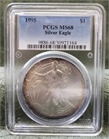 1995 SILVER EAGLE PCGS MS68