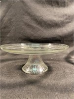 Clear Glass Pedestal Cake Stand 11" No Chips Or