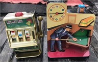 Original Billiards Clock & Slot Machine Toy
