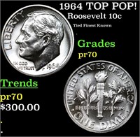 Proof 1964 Roosevelt Dime TOP POP! 10c Graded pr70