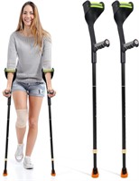 Pair Forearm Crutches  10-Level Adjustable (Black)