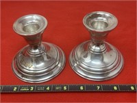 Sterling Silver Weighted Candle Holders 739 Grams