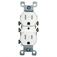 15 Amp Tamper-Resistant Duplex Outlet, White