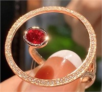 Pigeon Blood Red Ruby 18Kt Gold Ring