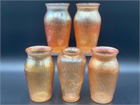 Carnival Glass Marigold Tree Bark Vases