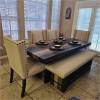 NEW Cindy Crawford Wood Dining Table Set STUNNING