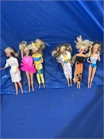 Three Mattel Barbie dolls made in Malaysia, three