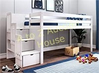 BUNK BED WHITE TWIN OVER FULL NOT EXACT PICTURE