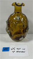 Vintage Golden Crown E&R Sweden Art Glass Decanter