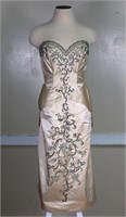 C. 1950's Sequins Satin Party Dress