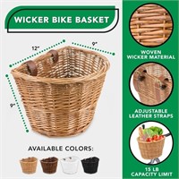 ProSource Wicker Bike Basket Front Cargo for