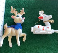 Vtg Reindeer Christmas Ornaments
