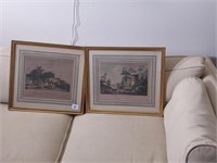 Pair of beautiful French Lithographs, framed and