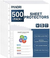Sheet Protectors, PANDRI 500 Pack Clear Heavy