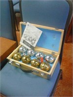 Bocci ball set in wooden box