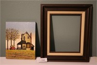 H. Hargrove OIl Canvas Picture Home w/ Car