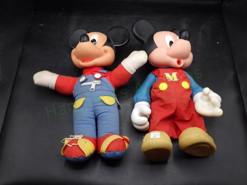 Two Vintage 14" Mickey Mouse Dolls