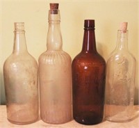 Lot of 4 Antique Liquor Bottles