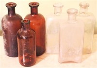 Lot of 6 Antique Medicine Bottles