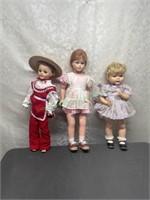 3 large plastic dolls