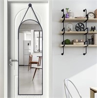 KOCUUY Arched Full Length Mirror with Hanging Leat