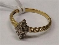14K Solid Gold Ring w/ Small Diamonds
